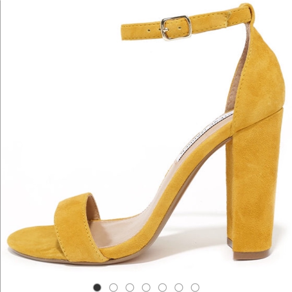 Steve Madden Carrson Yellow Suede Heels